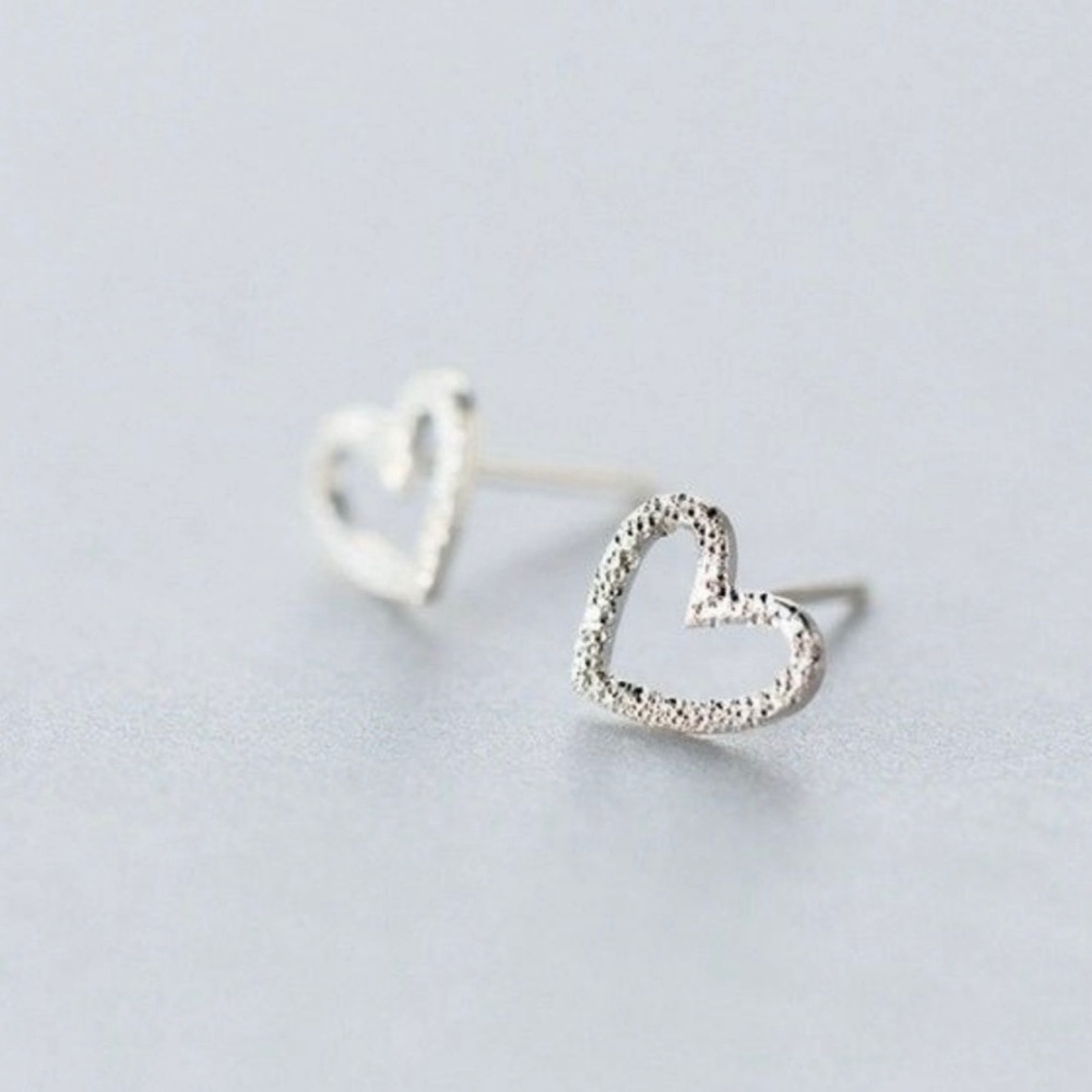 Sterling Silver Heart Earrings - Picture 4 of 4